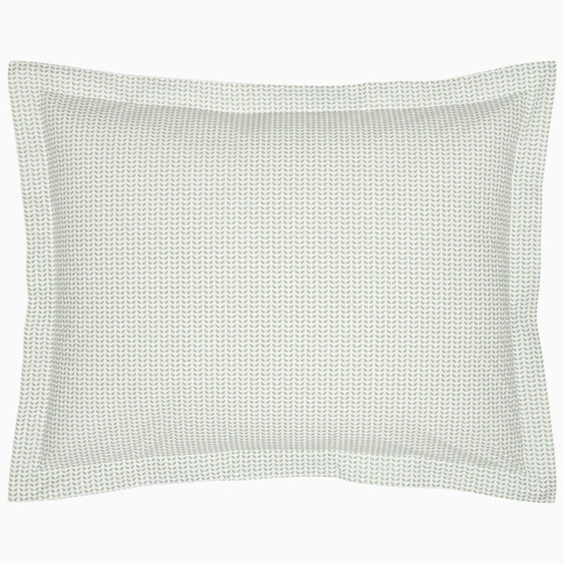 Pillow Sham - Cinde Sage Green Organic Cotton | John Robshaw Bedding at Fig Linens and Home