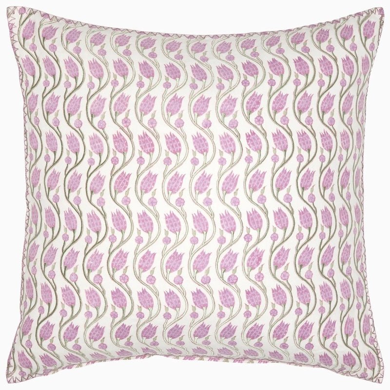 Decorative Throw Pillow - John Robshaw Acarya Lavender Pillow at Fig Linens and Home