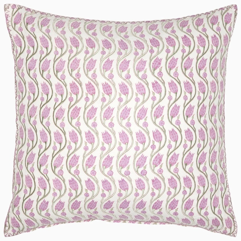 Decorative Throw Pillow - John Robshaw Acarya Lavender Pillow at Fig Linens and Home