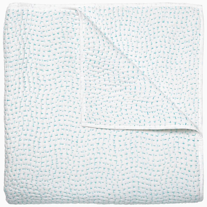 Hand Stitched Seaglass Quilted Coverlets by John Robshaw - Bedding at Fig Linens and Home