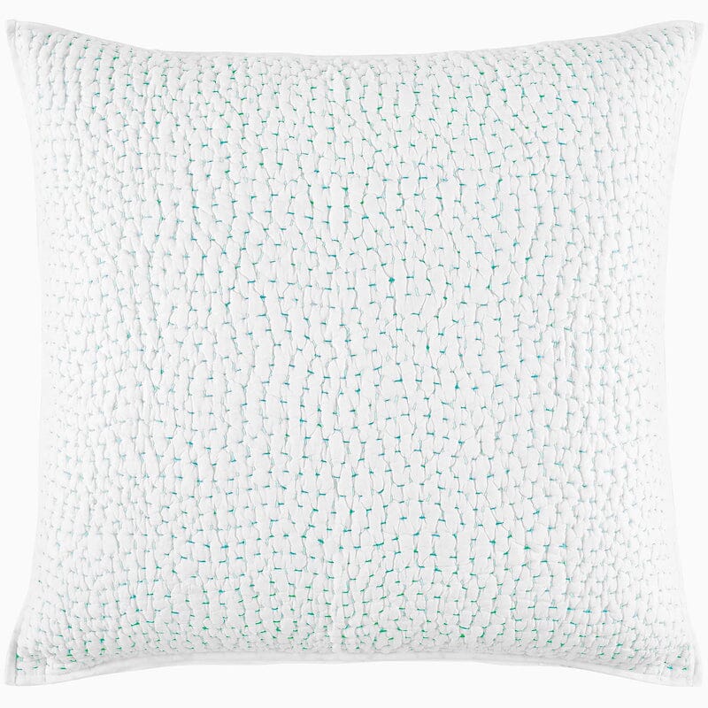 Hand Stitched Seaglass Quilted Euro Sham by John Robshaw | Organic Bedding at Fig Linens and Home