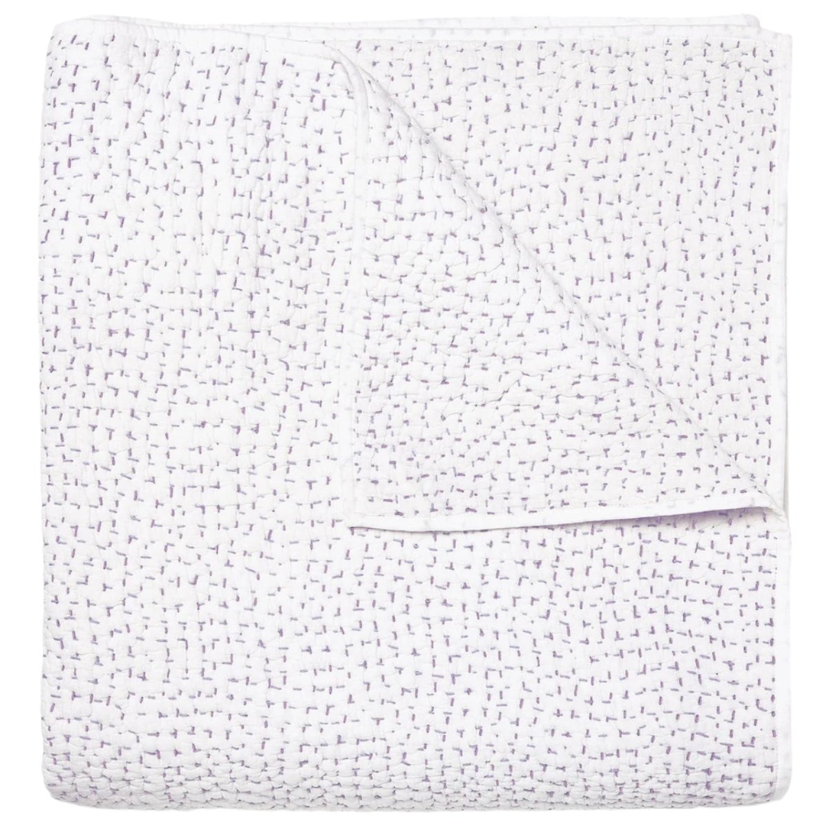 John Robshaw Handstitched Lavender Quilted Coverlet  | Fig Linens and Home 1 