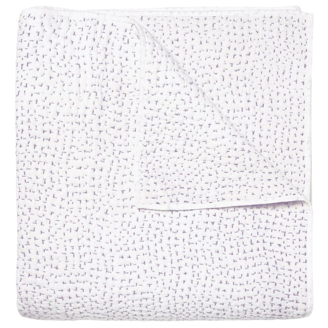 John Robshaw Handstitched Lavender Quilted Coverlet  | Fig Linens and Home 1 