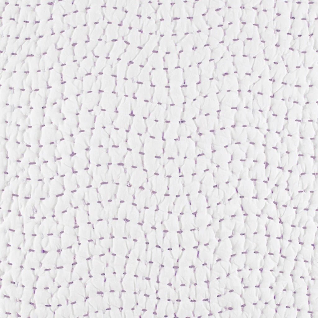 John Robshaw Handstitched Lavender Quilted Textiles Swatch  | Fig Linens and Home 1