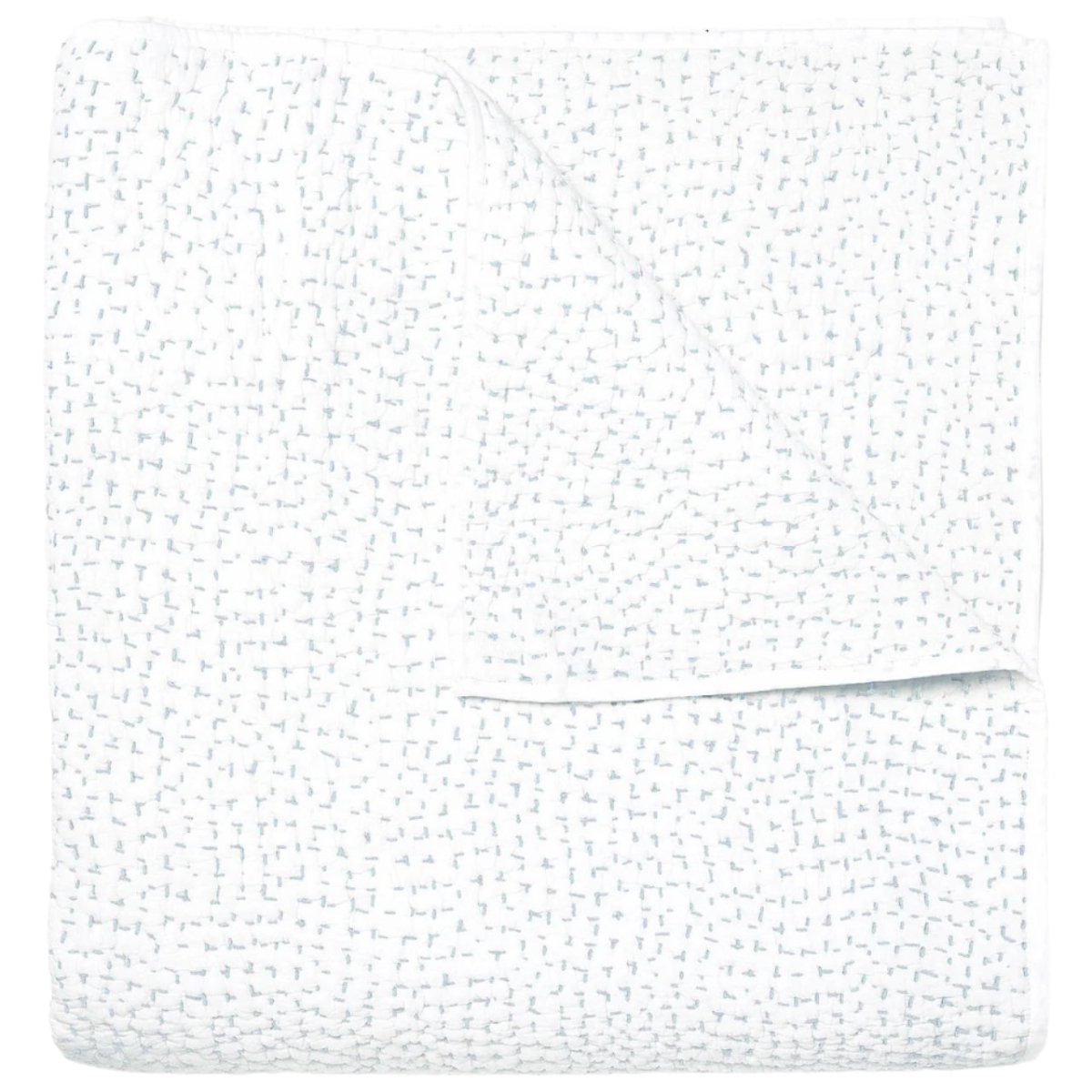 John Robshaw Handstitched Mist Quilted Coverlet  | Fig Linens and Home 1