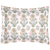 Pillow Sham - John Robshaw Hina Sage Green & Tangerine Bedding at Fig Linens and Home