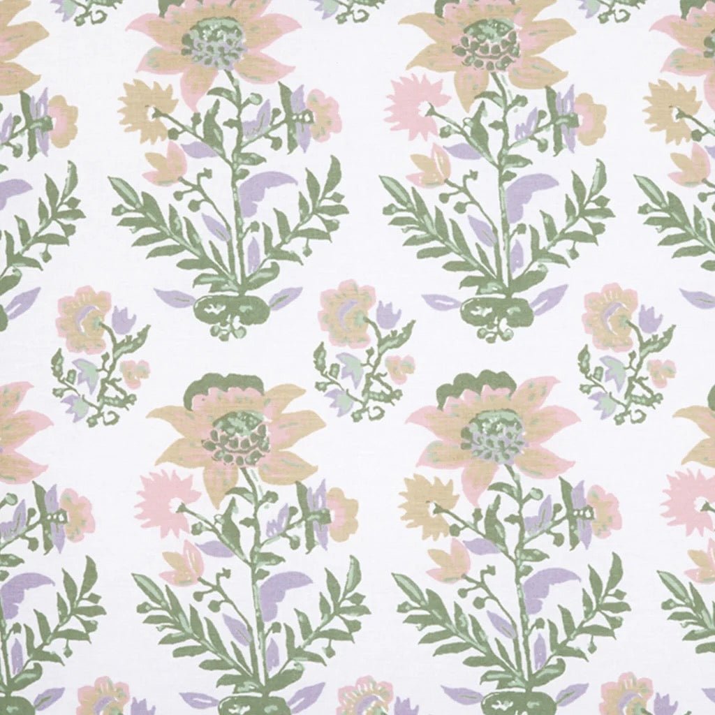 Fabric Swatch - John Robshaw Hina Sage Green & Tangerine Bedding at Fig Linens and Home