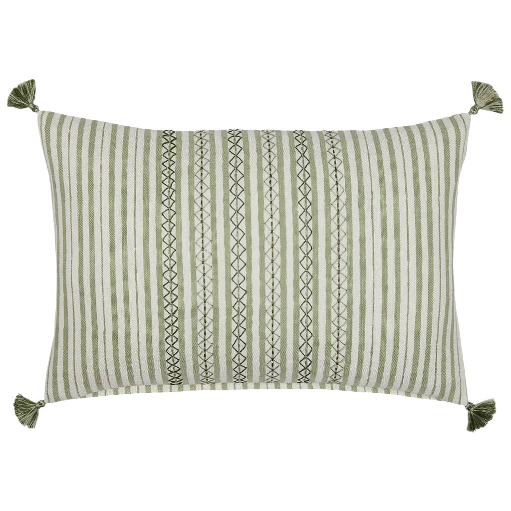 John Robshaw Kidney Lumbar Pillow BhuvSage Green Pillow  | Fig Linens and Home Front