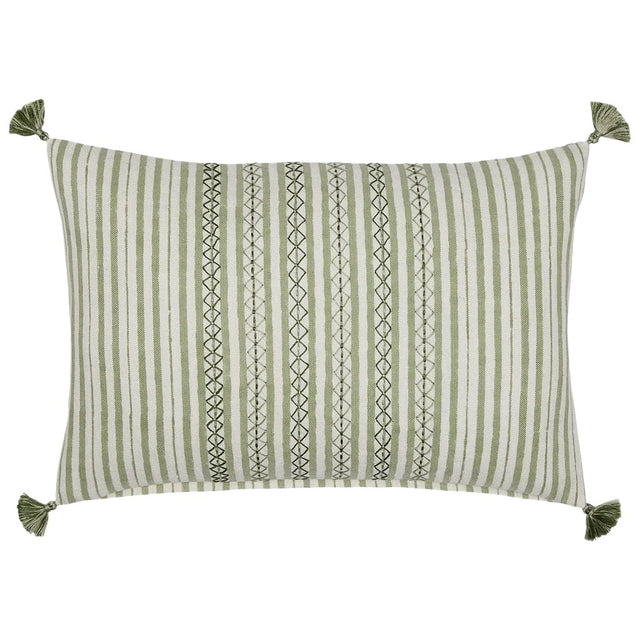 John Robshaw Kidney Lumbar Pillow BhuvSage Green Pillow  | Fig Linens and Home Front