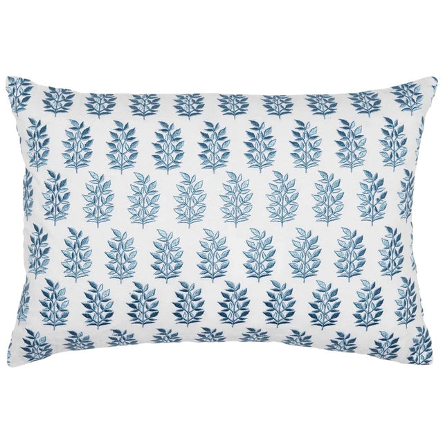 John Robshaw Kidney Lumbar Pillow Jivan Light Indigo Pillow  | Fig Linens and Home Front