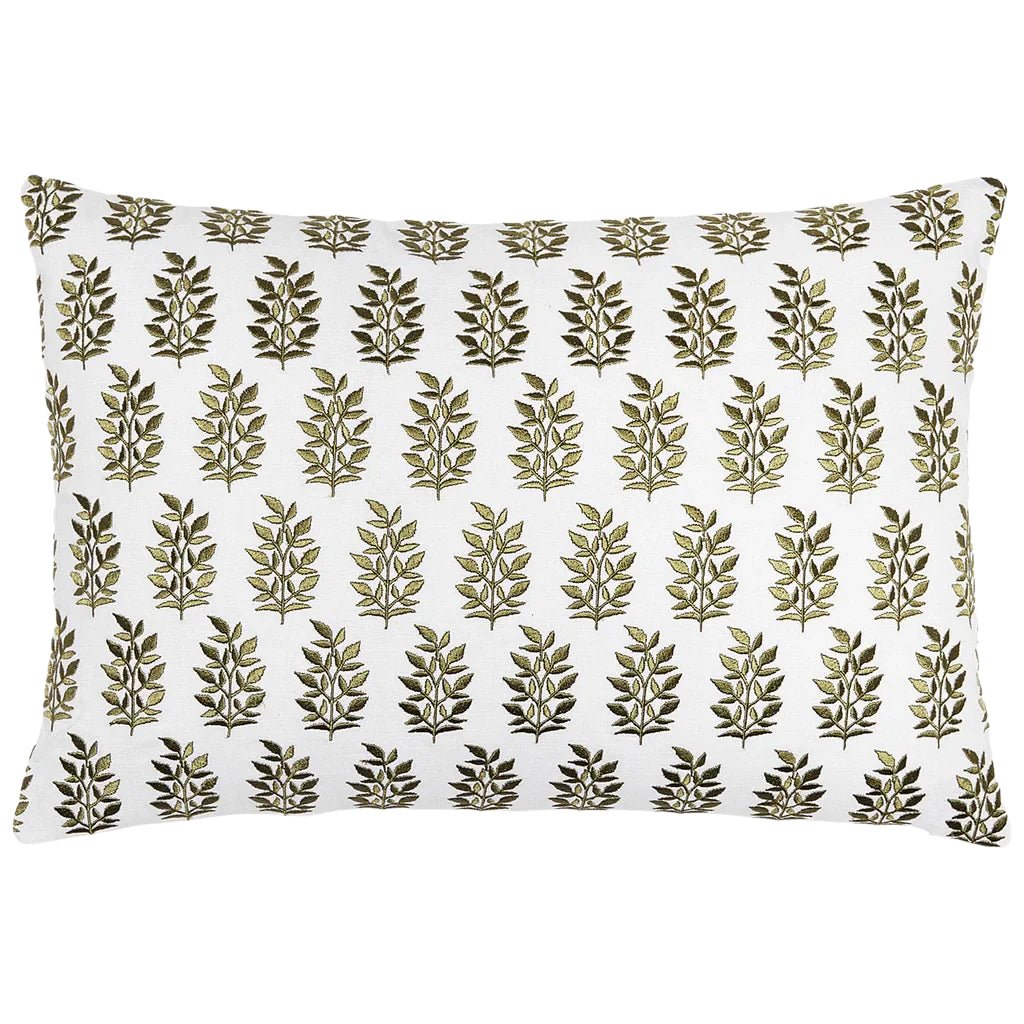 John Robshaw Kidney Lumbar Pillow Jivan Sage Green Pillow  | Fig Linens and Home Front