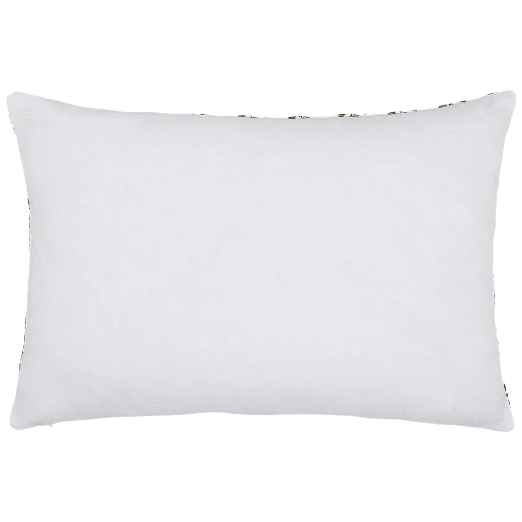 John Robshaw Kidney Lumbar Pillow Jivan Sage Green Pillow  | Fig Linens and Home Solid Back