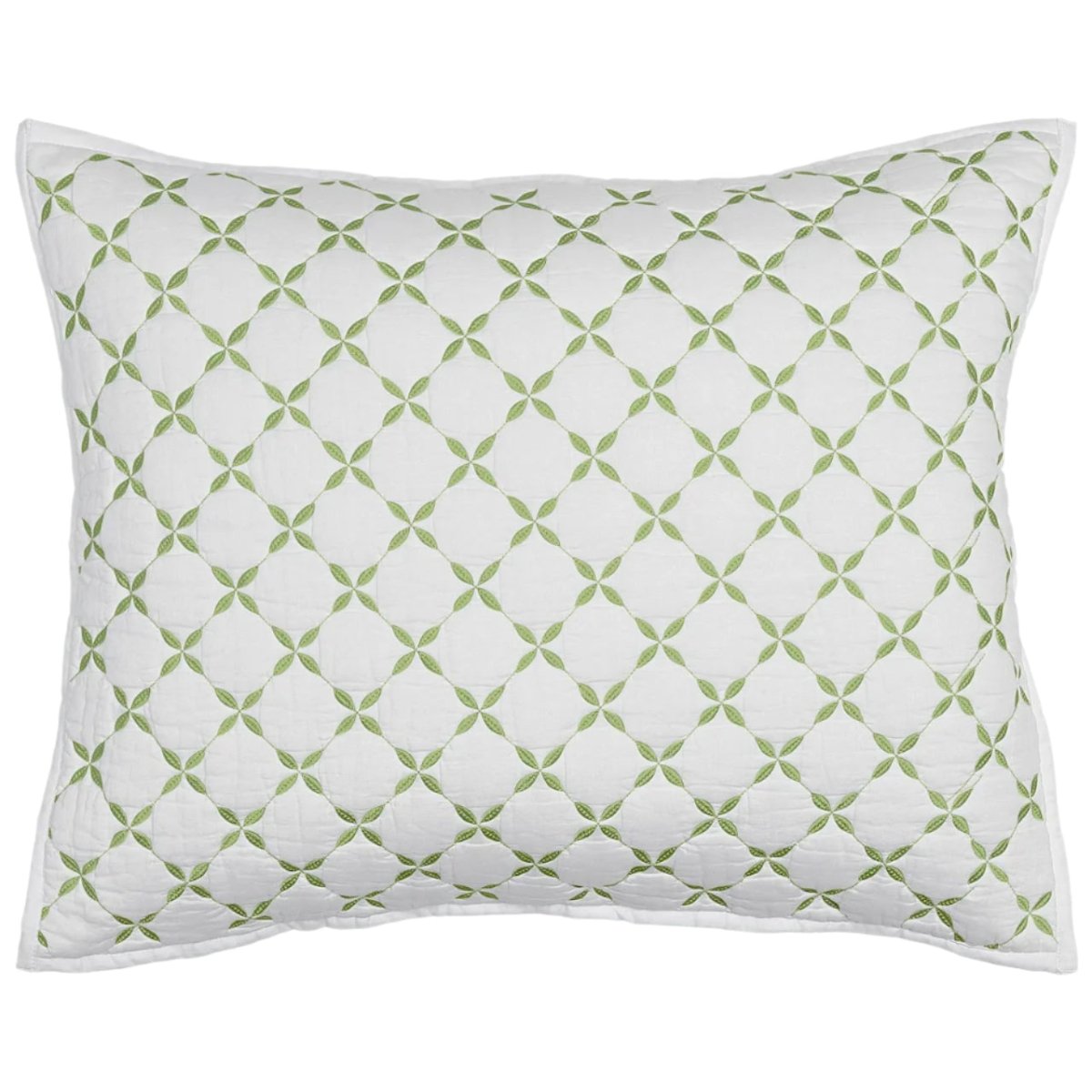 John Robshaw Layla Leaf Green Quilted Pillow Sham  | Fig Linens and Home