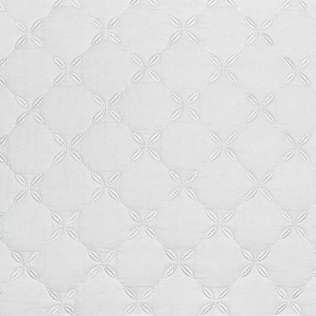 John Robshaw Textiles Swatch - Layla White Quilted at Fig Linens and Home
