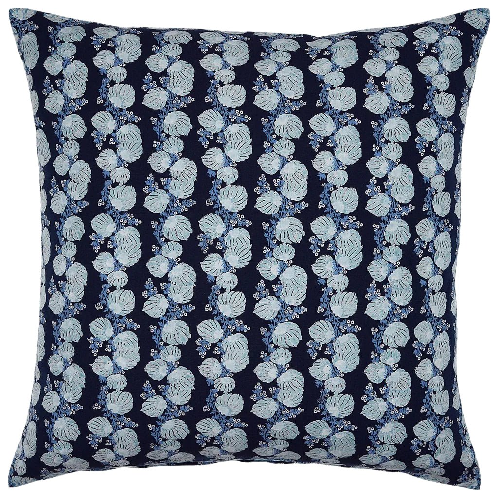Mahin Indigo Blue Euro Pillow - John Robshaw Textiles at Fig Linens and Home