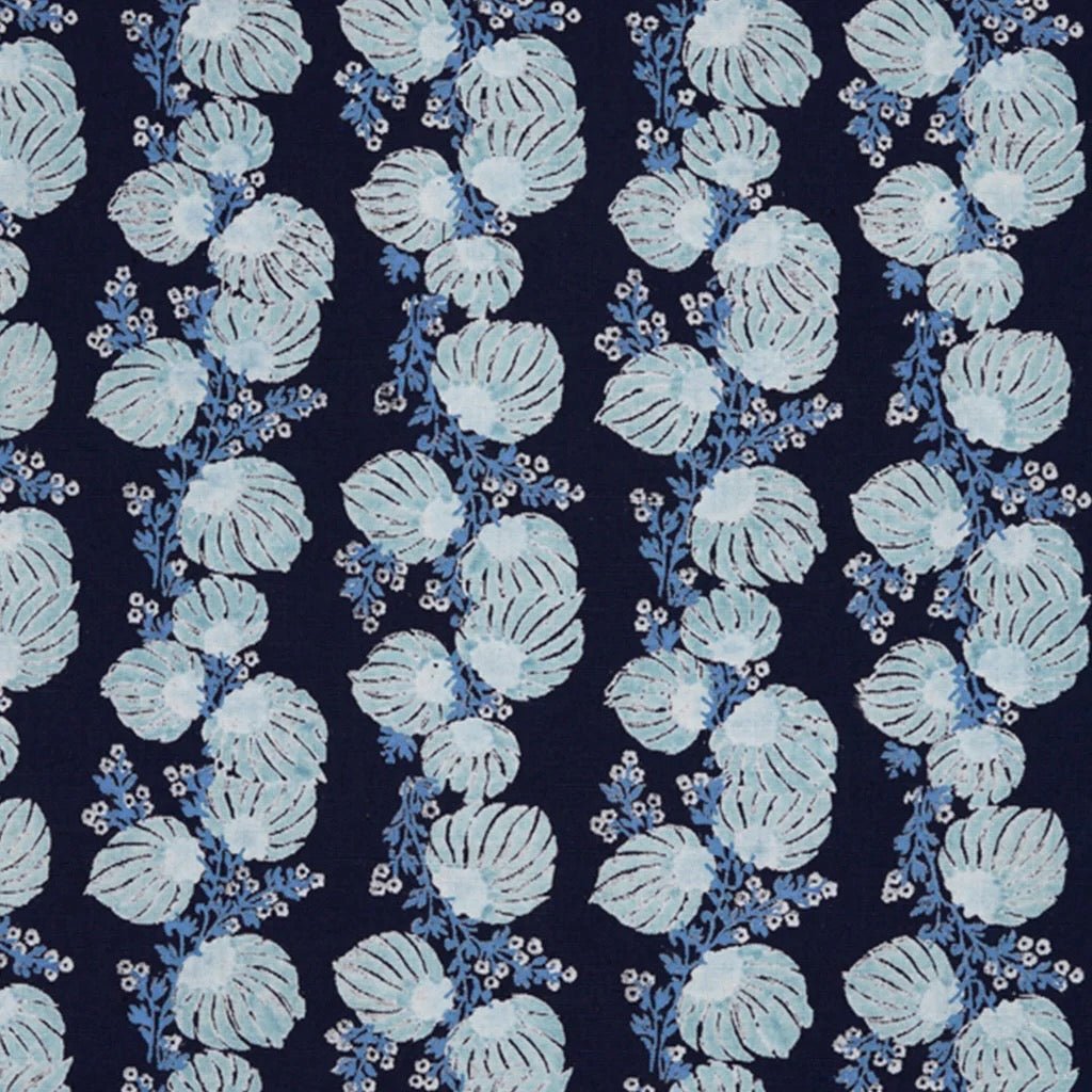 Fabric Swatch - Mahin Indigo Blue Euro Pillow - John Robshaw Textiles at Fig Linens and Home