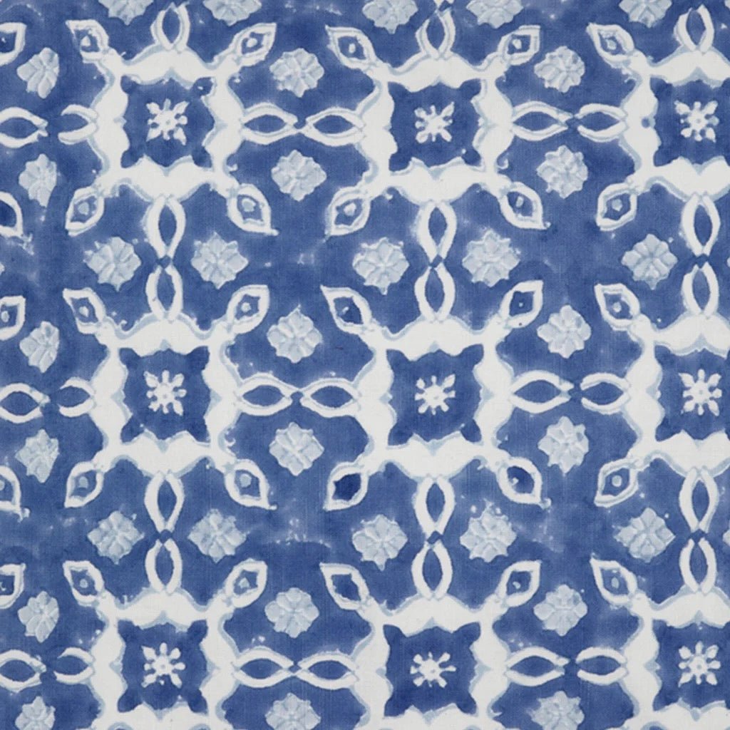 John Robshaw Throw Pillow - Azure Blue Square Pillow at Fig Linens and Home - Textiles Swatch