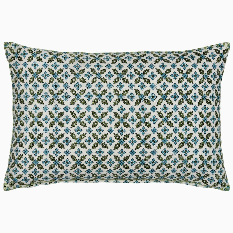 Lumbar Pillow - John Robshaw Mizan Peacock Throw Pillow at Fig Linens and Home