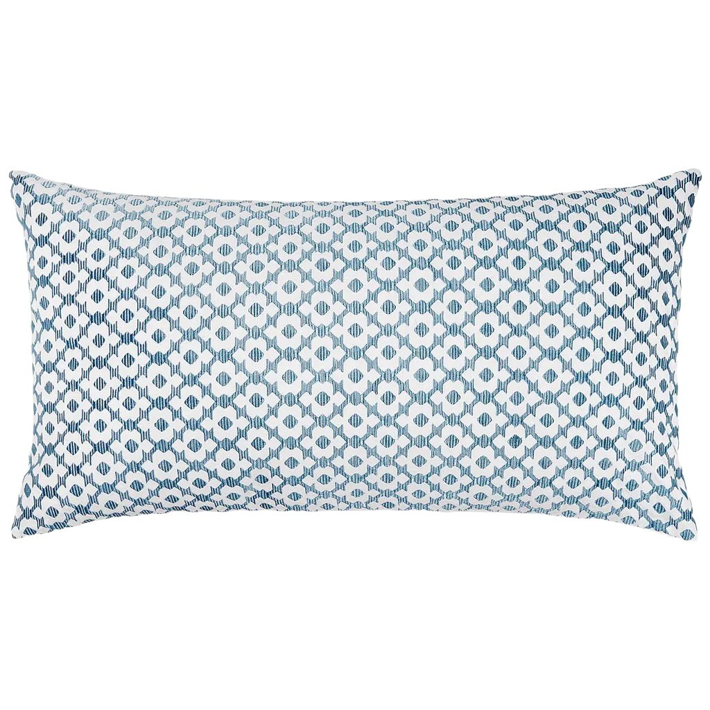 Nalin Light Indigo Blue Bolster Pillow | John Robshaw Textiles Embroidered Throw Pillow Front