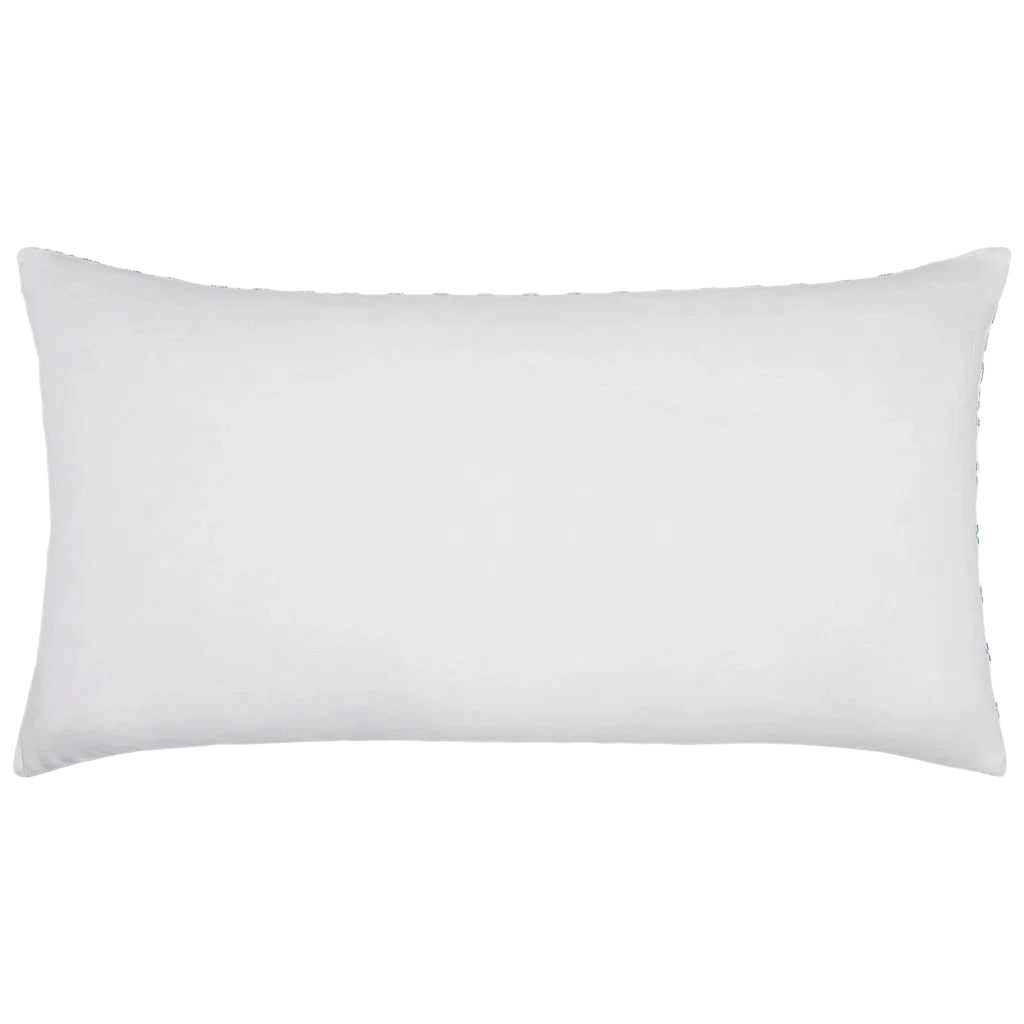 Nalin Light Indigo Blue Bolster Pillow | John Robshaw Textiles Throw Pillow Solid White Reverse