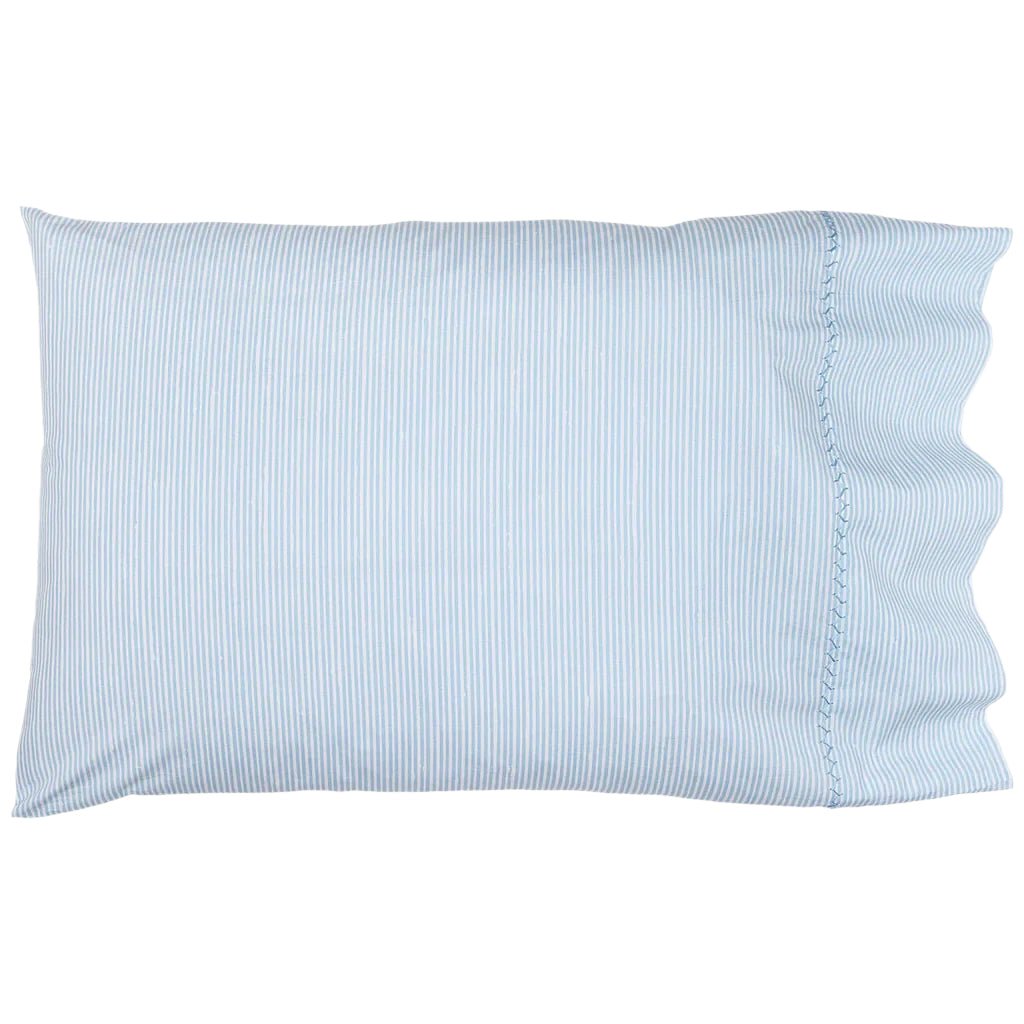 Pillowcases - John Robshaw Nandi Light Indigo Blue Striped Bed Sheets at Fig Linens and Home