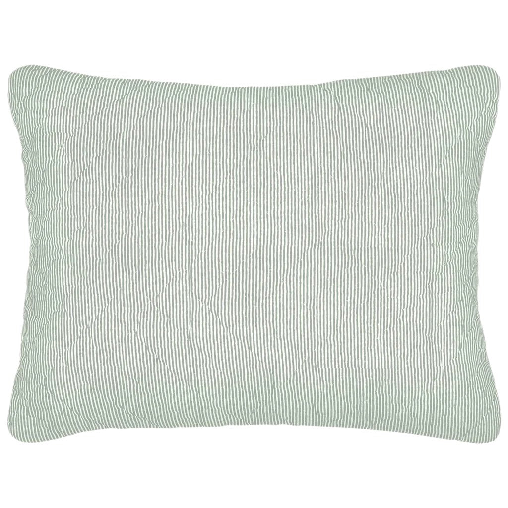 John Robshaw Nandi Sage Green Quilted Pillow Sham  | Fig Linens and Home