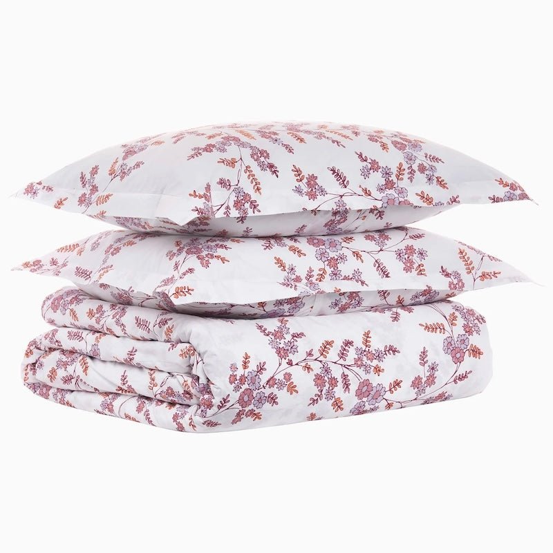 Duvet Cover with Pillow Shams Stack - Oha Lavender - John Robshaw Organic Bedding