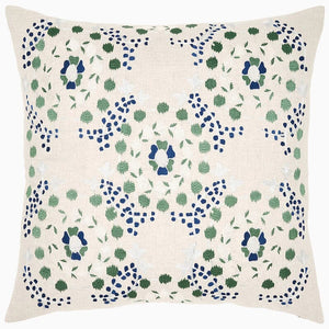Throw Pillow - Asmee Sage & Indigo Euro Pillow Front by John Robshaw at Fig Linens and Home