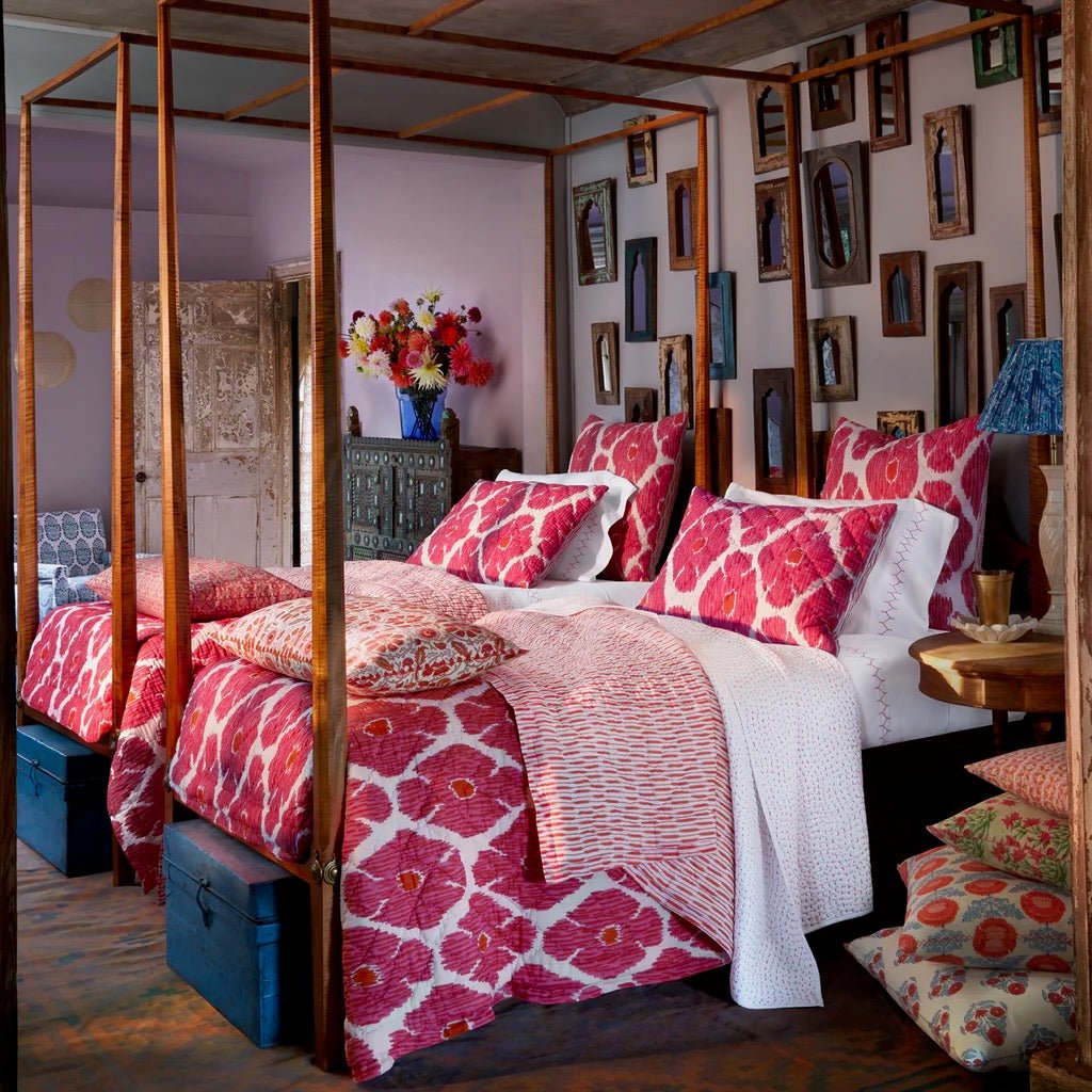 John Robshaw Poppy Azalea Cotton Quilt Bedding  | Fig Linens and Home Lifestyle
