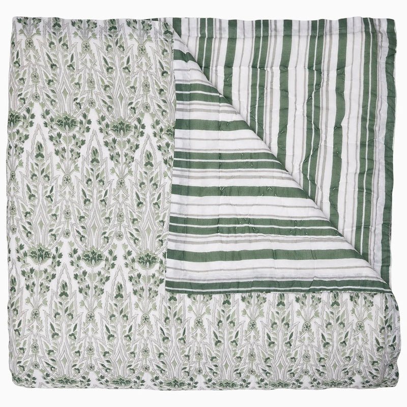 Quilt - Lina Sage Green Quilt &amp; Shams | John Robshaw at Fig Linens and Home