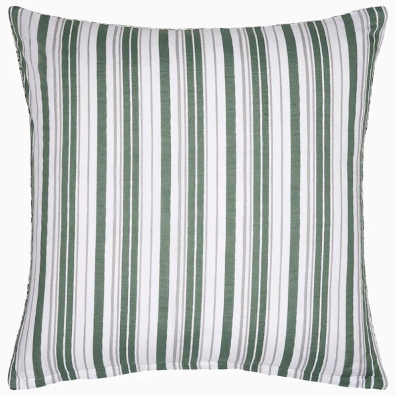 Euro Sham Reverse - John Robshaw Lina Sage Green Quilted Shams at Fig Linens and Home