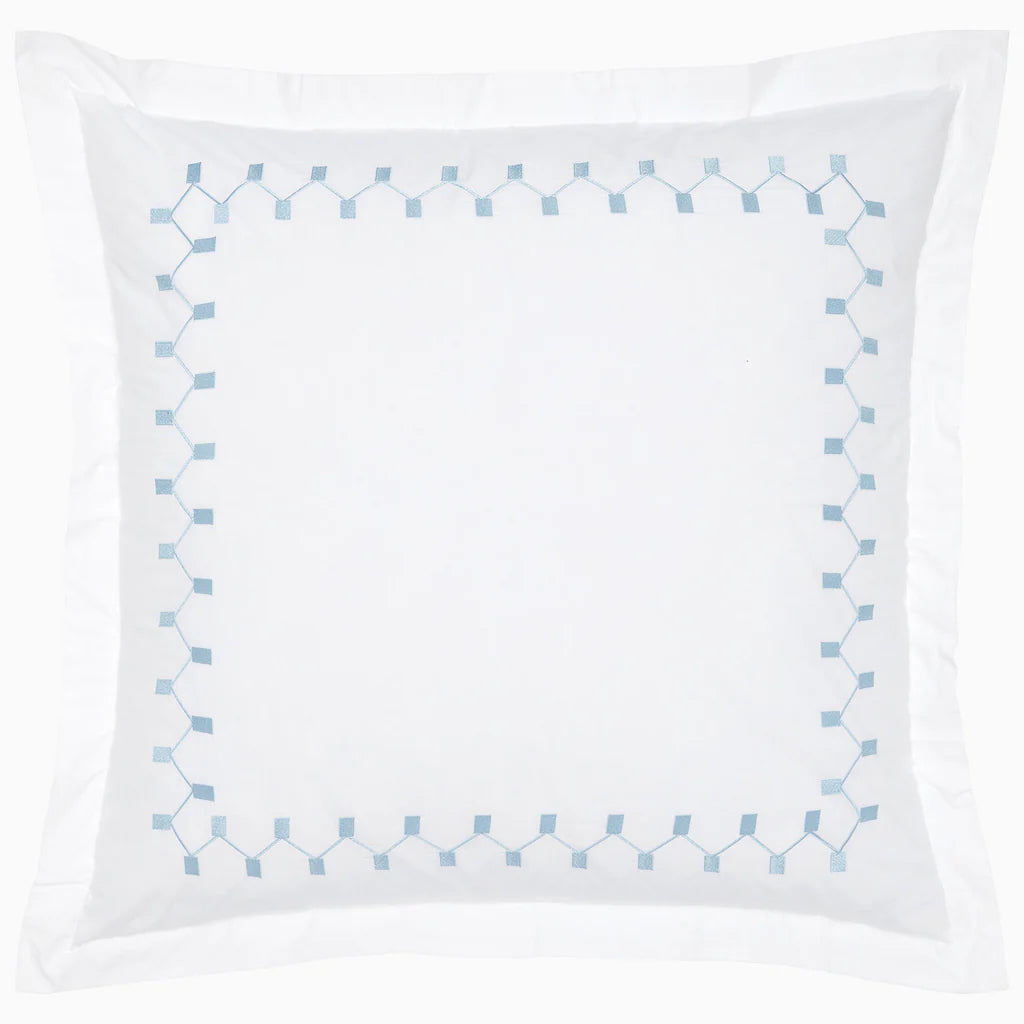 Anketi Light Indigo Border Organic Sham by John Robshaw