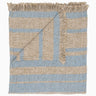 Ekram Light Indigo Woven Cotton Throw - Folded - John Robshaw Throw Blankets at Fig Linens and Home