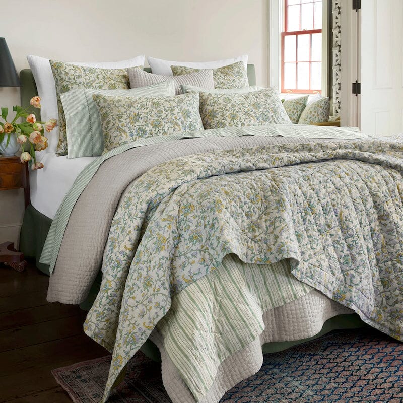 Tiya Periwinkle Cotton Quilts by John Robshaw - Quilted Coverlets at Fig Linens and Home