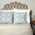 John Robshaw Euro Pillow - Verdin Lapis Blue Square Pillow on Bed