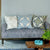 John Robshaw Verdin Pillows on Sofa - Verdin Lapis Blue Euro Shown in Center