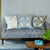 John Robshaw Verdin Pillows on Sofa - Verdin Lapis Blue Euro Shown in Center