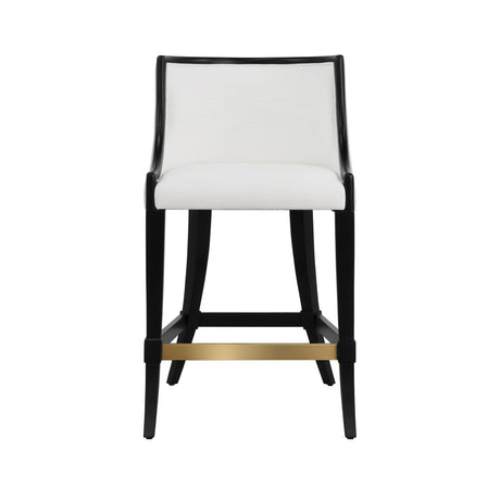 Keaton Black Counter Stool by Worlds Away | Kitchen and Bar Stool Front View