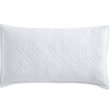 Chloe European Linen Diamond Coverlet Sham by Orchids Lux Home - White King Sham