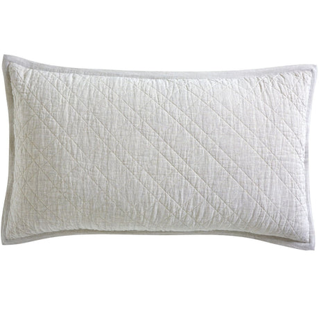 Chloe European Linen Diamond Coverlet Sham by Orchids Lux Home - Beige King Sham