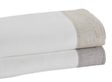Kyoto European Linen Sheet Set by Orchids Lux Home White/ Mist Queen Sheet Set