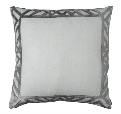 Karl Ivory Platinum Basketweave Euro Pillow Lili Alessandra