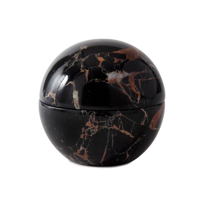 Cotton Jar - Kassatex Athenas Black and Gold Marble Bath Accessories at Fig Linens and Home