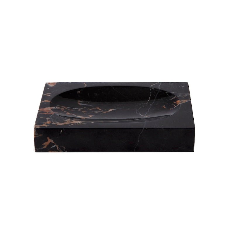 Soap Dish - Kassatex Athenas Black and Gold Marble Bath Accessories at Fig Linens and Home