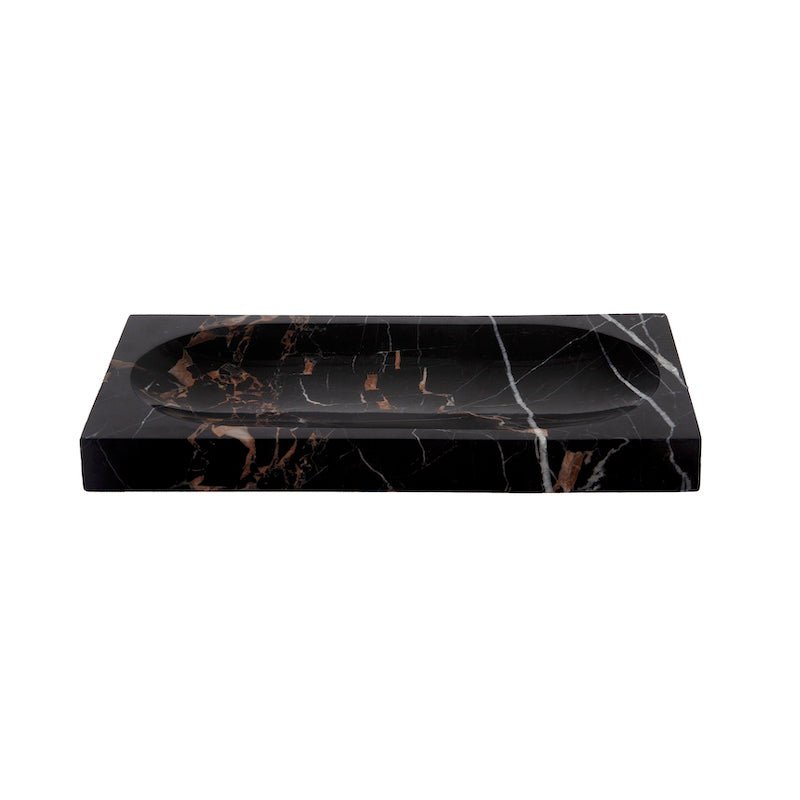 Tray - Kassatex Athenas Black and Gold Marble Bath Accessories at Fig Linens and Home