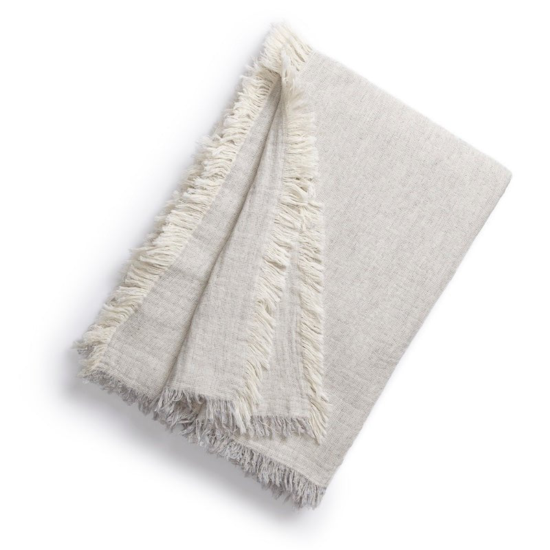 Throw Blanket in Linen - Kassatex Lightweight Brentwood Throw at Fig LInens and Home