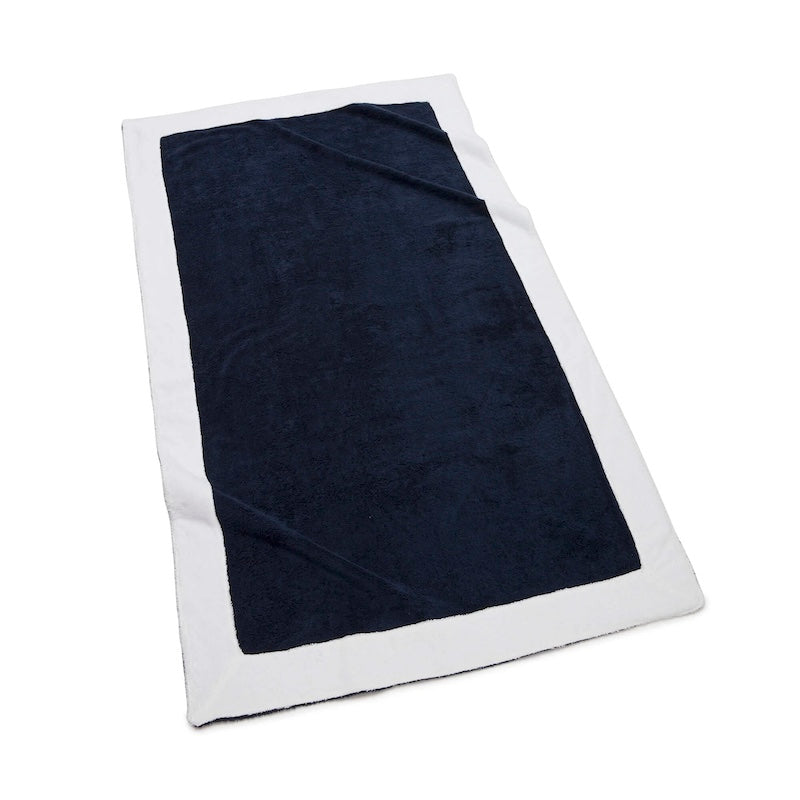 Capri Navy Blue Beach Towels | Kassatex at Fig Linens and Home