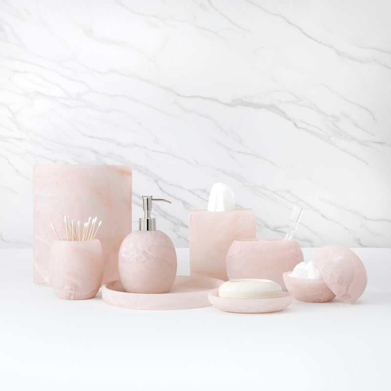 Luna Pale Pink Bath Accessories by Kassatex at Fig Linens and Home - Luxury Bath