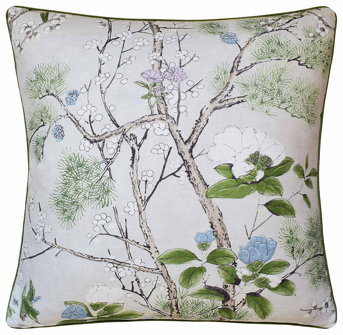 Katsura Cream Lavender Decorative Pillow - Throw Pillow by Ryan Studio - Thibaut Fabrics