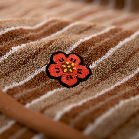 Detail of Kenzo Floral Embroidery - K Club Erable Organic Cotton Towels by Yves Delorme